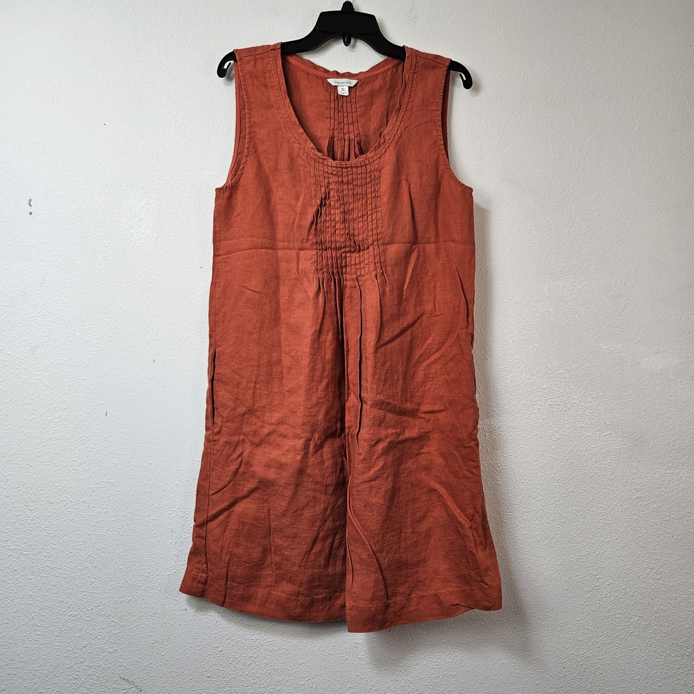 Garnet Hill Linen Sleeveless Dress Size 10 Pockets